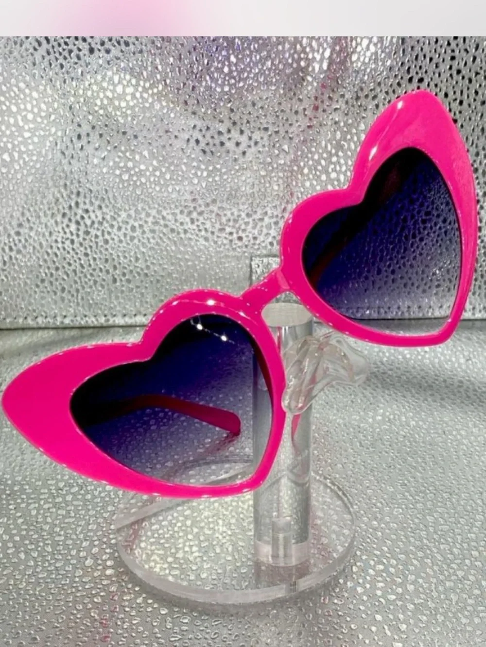 *** Hot Posh Pink  ^^^ Heart-Shaped Sunglasses ***